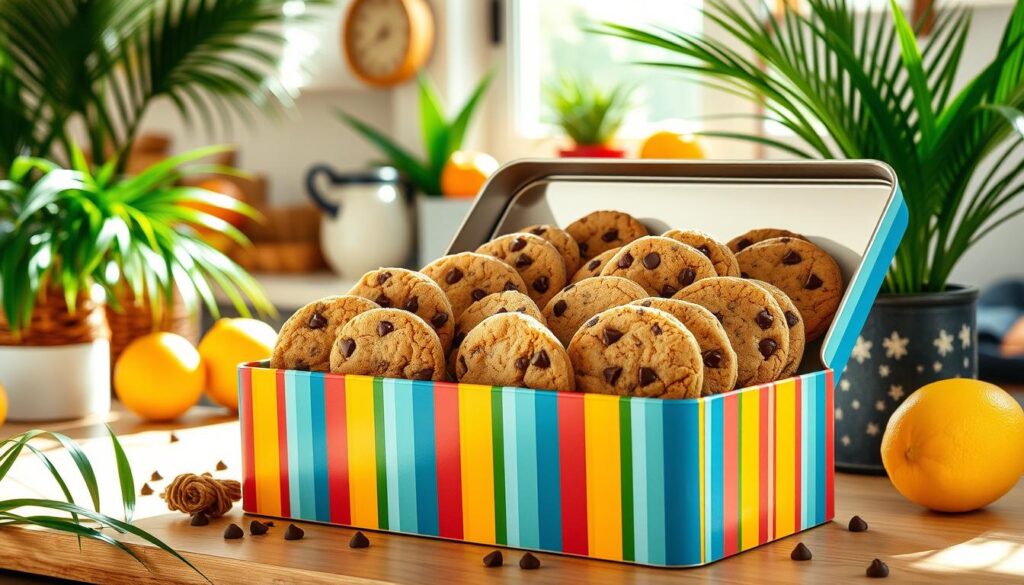 Florida-style chocolate chip cookies storage