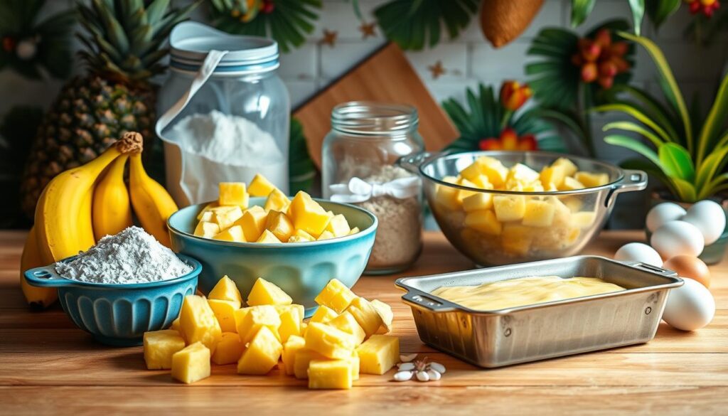 Hawaiian Pineapple Banana Bread Preparation