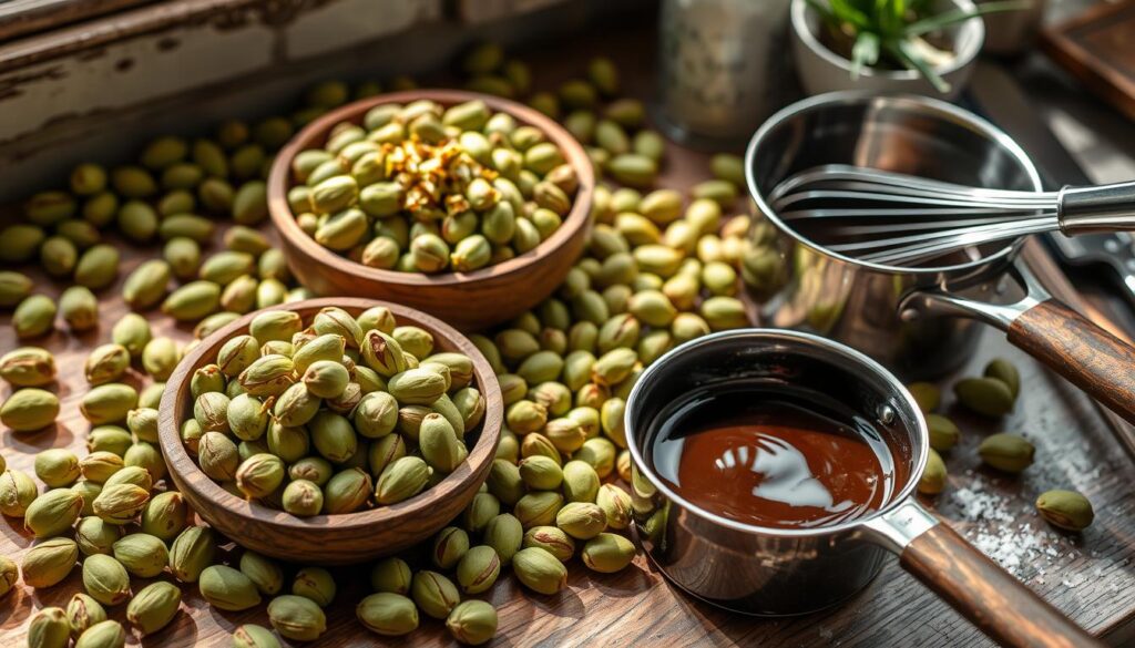 Pistachio Chocolate Bar Filling Preparation